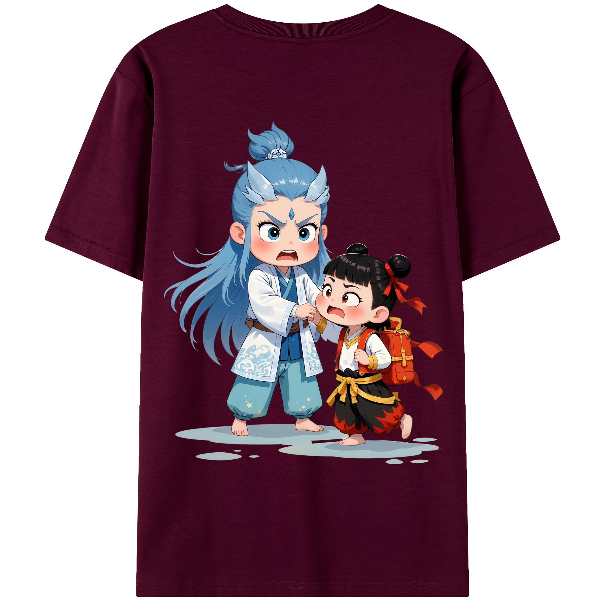 （画像用） Ne Zha 2 ナタ 魔童の大暴れ レディース半袖Tシャツ(バックプリント)